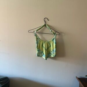 Urban Outfitters Lime Green Floral Camisole